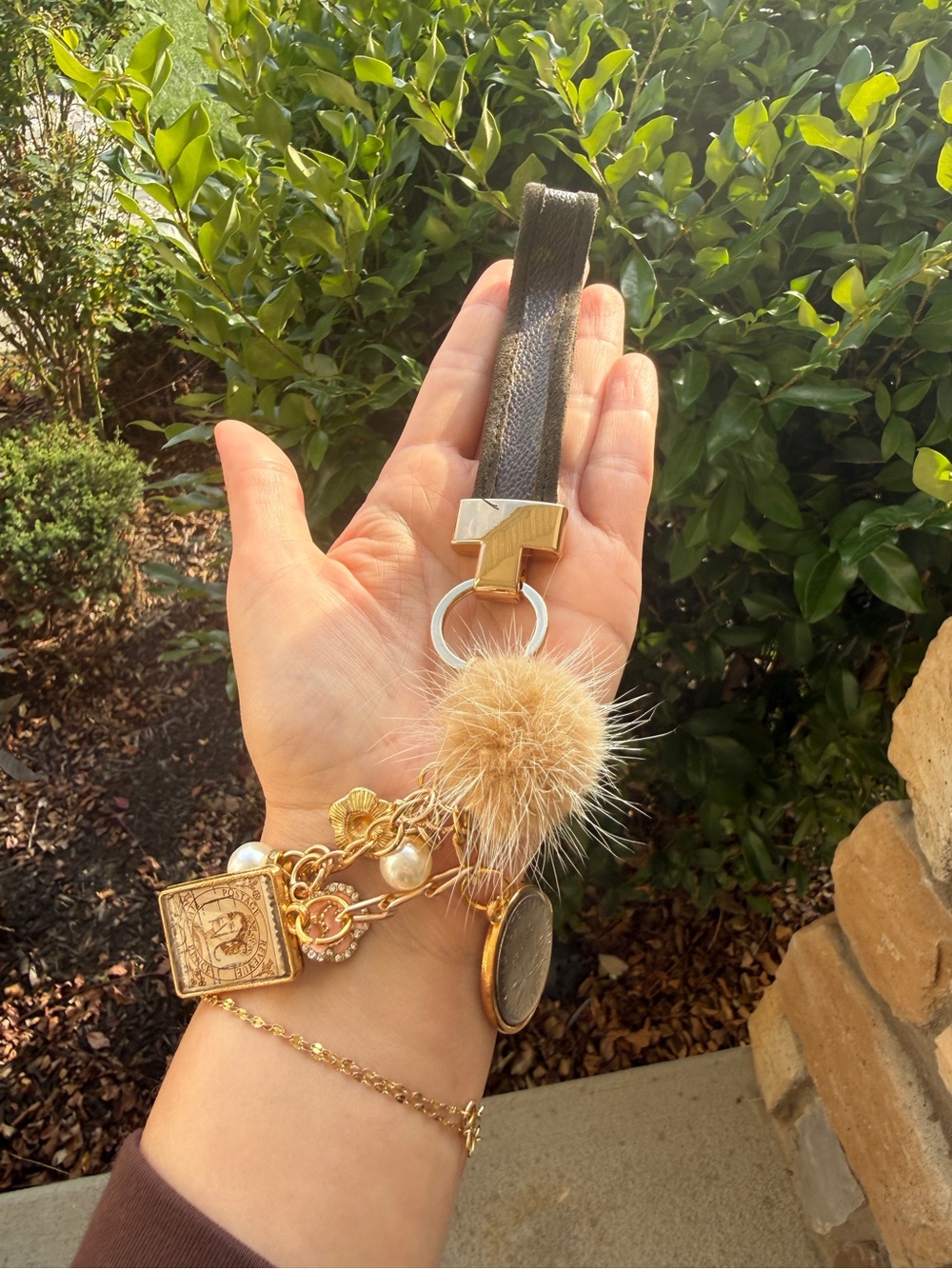 Upcycled Vintage Louis Vuitton French Charm Keychain